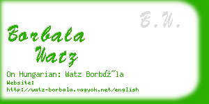 borbala watz business card